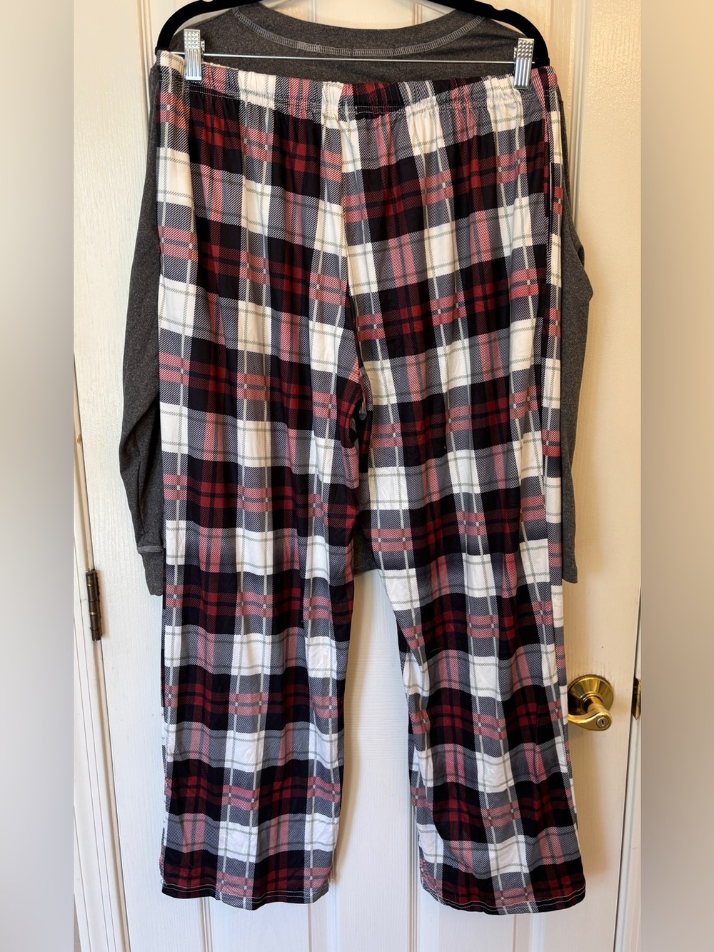 Ekouaer Gray Top and Pink Plaid Pajama Set ~ Women’s XL ~ New with Tags - Picture 3 of 16